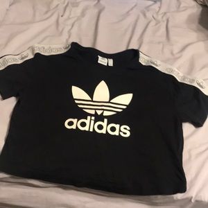 Adidas tape women’s crop top Large